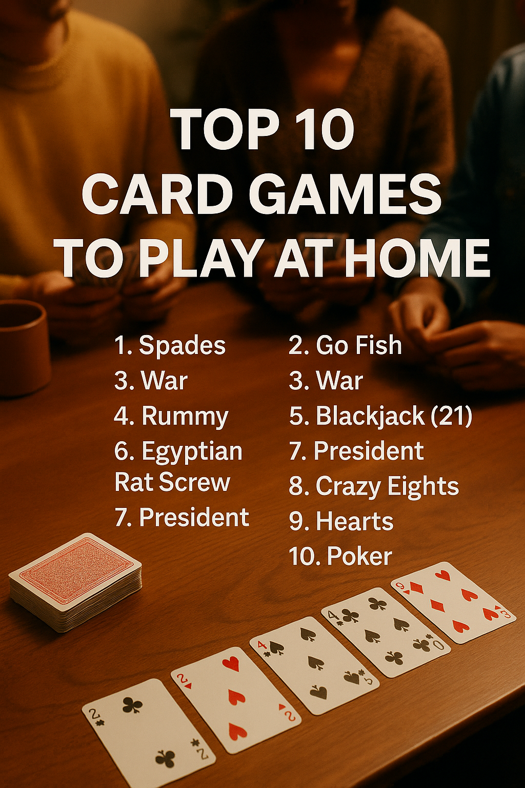 Top 10 Games To Play at Home With Standard Playing Cards